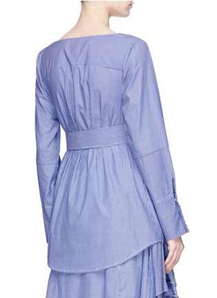 Back View - Click To Enlarge - C/MEO COLLECTIVE - 'Day Break' belted stripe poplin top