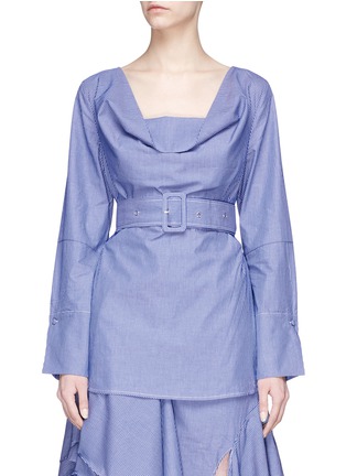 Main View - Click To Enlarge - C/MEO COLLECTIVE - 'Day Break' belted stripe poplin top