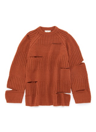 Main View - Click To Enlarge - MIHARAYASUHIRO - Cutout mixed knit sweater