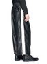 Back View - Click To Enlarge - MIHARAYASUHIRO - Stripe outseam faux leather jogging pants