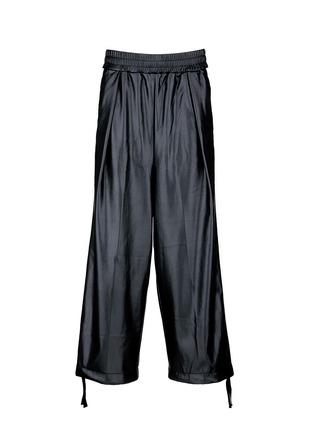 Main View - Click To Enlarge - MIHARAYASUHIRO - Stripe outseam faux leather jogging pants