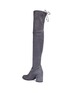 Detail View - Click To Enlarge - STUART WEITZMAN - 'Tie Land' stretch suede thigh high boots