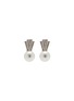 Main View - Click To Enlarge - KENNETH JAY LANE - Pavé glass crystal pearl clip earrings