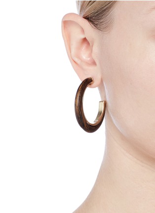 Figure View - Click To Enlarge - KENNETH JAY LANE - Wooden hoop earrings