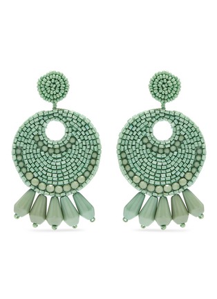 Main View - Click To Enlarge - KENNETH JAY LANE - Beaded cutout circle drop clip earrings