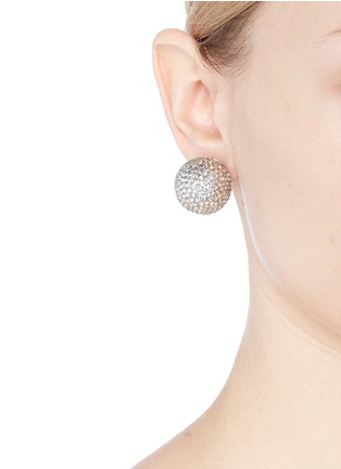 Figure View - Click To Enlarge - KENNETH JAY LANE - Glass crystal sphere clip stud earrings