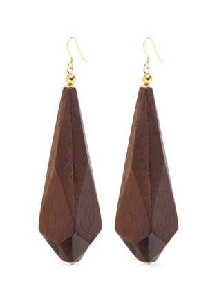 Main View - Click To Enlarge - KENNETH JAY LANE - Geometric wooden drop earrings
