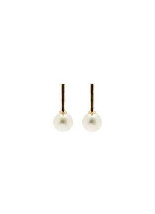 Main View - Click To Enlarge - KENNETH JAY LANE - Glass pearl enamel hoop earrings