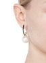 Figure View - Click To Enlarge - KENNETH JAY LANE - Glass pearl enamel hoop earrings