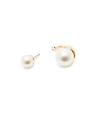 Detail View - Click To Enlarge - KENNETH JAY LANE - Detachable glass pearl drop earrings