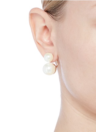 Figure View - Click To Enlarge - KENNETH JAY LANE - Detachable glass pearl drop earrings