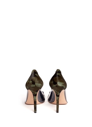 Back View - Click To Enlarge - GIANVITO ROSSI - Clear PVC camouflage pony-hair pumps