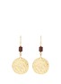Main View - Click To Enlarge - KENNETH JAY LANE - Wooden bead hammered coin earrings