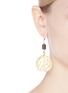 Figure View - Click To Enlarge - KENNETH JAY LANE - Wooden bead hammered coin earrings