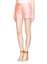 Front View - Click To Enlarge - VALENTINO GARAVANI - High-waisted silk-blend shorts