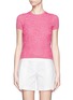 Main View - Click To Enlarge - VALENTINO GARAVANI - Lace front panel short-sleeve knit top