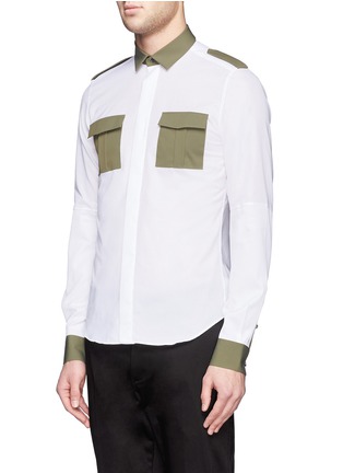 Front View - Click To Enlarge - VALENTINO GARAVANI - Contrast panel cotton shirt