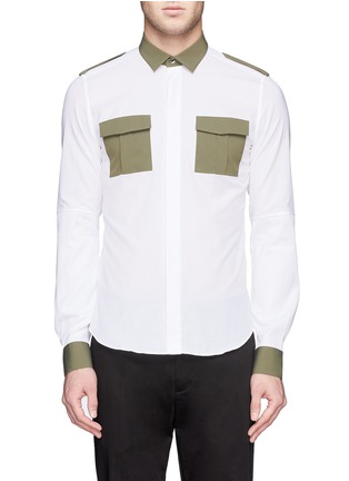 Main View - Click To Enlarge - VALENTINO GARAVANI - Contrast panel cotton shirt