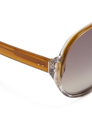 Detail View - Click To Enlarge - LINDA FARROW - Ombré slim oversized acetate sunglasses