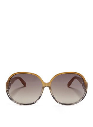 Main View - Click To Enlarge - LINDA FARROW - Ombré slim oversized acetate sunglasses