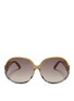 Main View - Click To Enlarge - LINDA FARROW - Ombré slim oversized acetate sunglasses