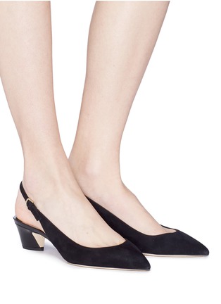 Figure View - Click To Enlarge - JIMMY CHOO - 'Gemma 40' suede slingback pumps