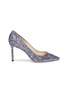 Main View - Click To Enlarge - JIMMY CHOO - 'Romy 85' star coarse glitter pumps