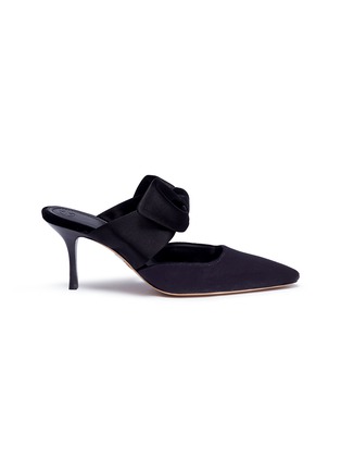 Main View - Click To Enlarge - THE ROW - 'Coco 75' satin ribbon velvet mules