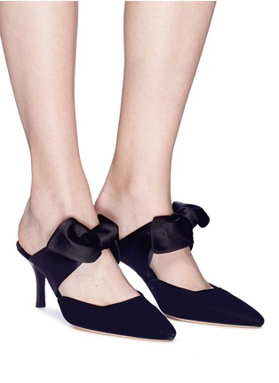 Figure View - Click To Enlarge - THE ROW - 'Coco 75' satin ribbon velvet mules