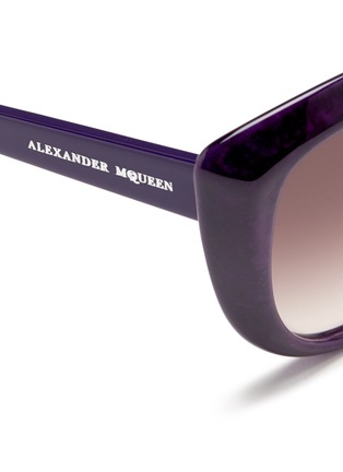 Detail View - Click To Enlarge - ALEXANDER MCQUEEN - Burnout round cat eye sunglasses