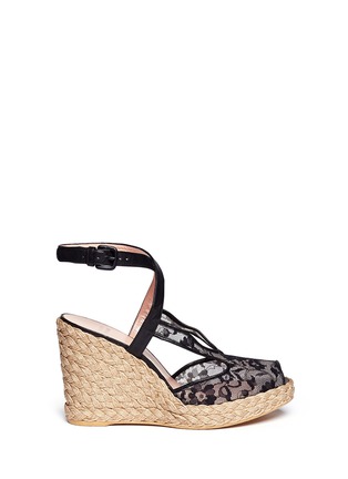 Main View - Click To Enlarge - STUART WEITZMAN - 'Touring' lace espadrille wedge sandals