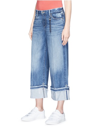 Front View - Click To Enlarge - 72877 - 'Canni' letout cuff culotte jeans