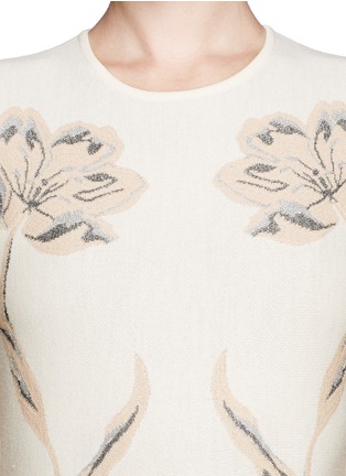 Detail View - Click To Enlarge - ALEXANDER MCQUEEN - Floral jacquard wool dress