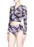 Figure View - Click To Enlarge - 73316 - 'Jasper' graphic print cropped wrap rash guard top