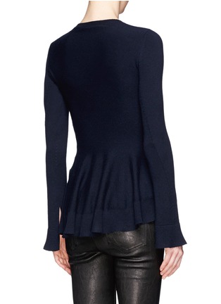 Back View - Click To Enlarge - ALEXANDER MCQUEEN - Wool-cashmere peplum sweater