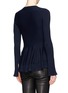 Back View - Click To Enlarge - ALEXANDER MCQUEEN - Wool-cashmere peplum sweater