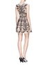 Back View - Click To Enlarge - ALEXANDER MCQUEEN - Floral jacquard knit dress