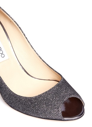 Detail View - Click To Enlarge - JIMMY CHOO - 'Evelyn' lamé glitter peep toe pumps