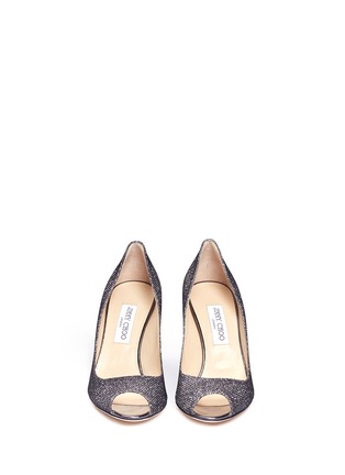 Figure View - Click To Enlarge - JIMMY CHOO - 'Evelyn' lamé glitter peep toe pumps