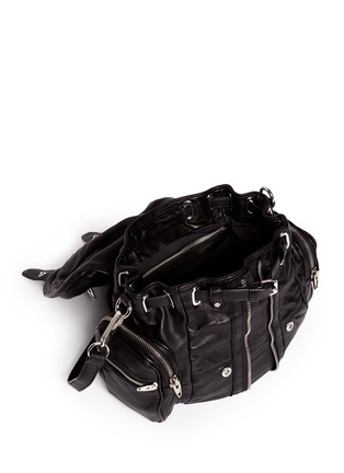 Detail View - Click To Enlarge - ALEXANDER WANG - 'Mini Marti' washed lambskin leather three-way backpack