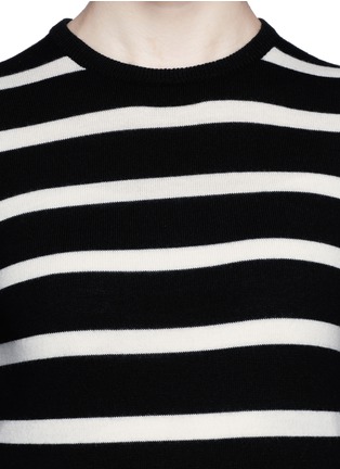 Detail View - Click To Enlarge - ALICE & OLIVIA - Detachable collar stripe Merino wool sweater