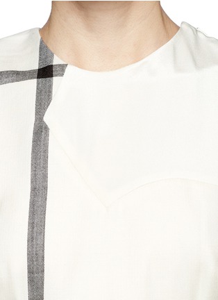 Detail View - Click To Enlarge - 3.1 PHILLIP LIM - Windowpane check hopsack and satin dress