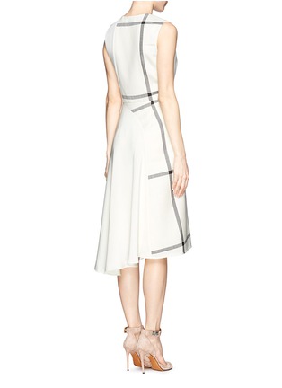 Back View - Click To Enlarge - 3.1 PHILLIP LIM - Windowpane check hopsack and satin dress