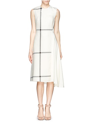 Main View - Click To Enlarge - 3.1 PHILLIP LIM - Windowpane check hopsack and satin dress