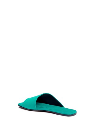 Detail View - Click To Enlarge - ALUMNAE - 'Asymmetrical curved' suede slide sandals