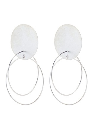 Main View - Click To Enlarge - ANNIE COSTELLO BROWN - 'XL Halos' silver hoop drop earrings