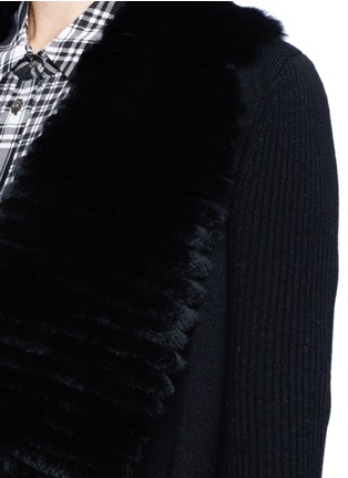 Detail View - Click To Enlarge - THEORY - 'Maritza' rabbit fur collar cardigan
