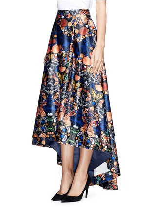 Front View - Click To Enlarge - ALICE & OLIVIA - 'Nyla' butterfly print cascade dip skirt