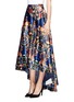 Front View - Click To Enlarge - ALICE & OLIVIA - 'Nyla' butterfly print cascade dip skirt