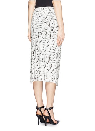 Back View - Click To Enlarge - HELMUT LANG - Strata print drape front jersey skirt